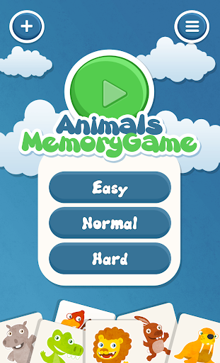 Animals memory game for kids