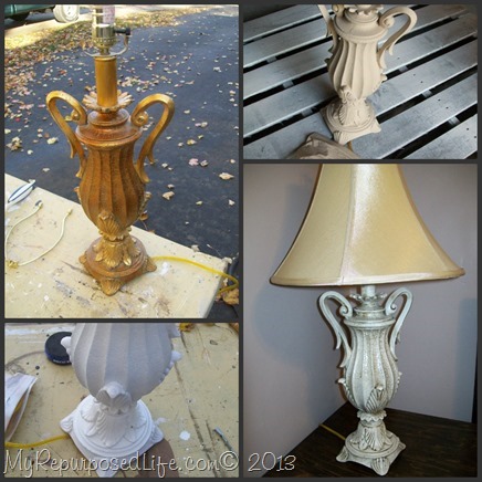 My Repurposed Life-Paint an ugly gold lamp