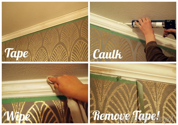 Crown Molding Shelf Ledge Above Wainscotting Reality Daydream Caulking Crown Molding Sawdust And Embryos