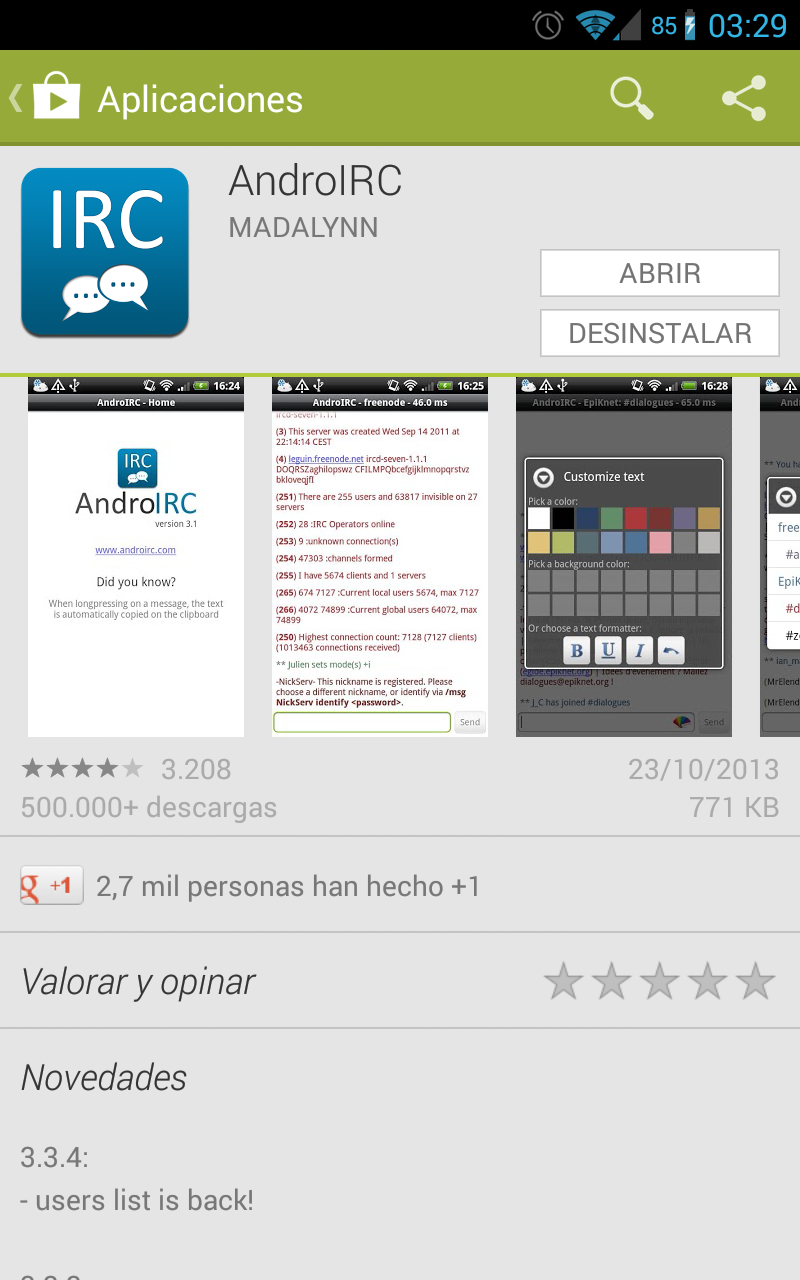 Cosas de Android: ANDRO IRC
