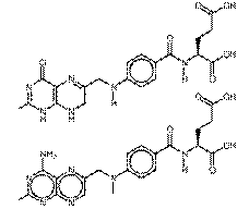structure of dihydrofolic acid(top) and methotrexate (bottom)