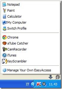 Easy Access menu per lanciare programmi da Firefox