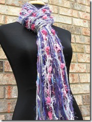 purple pink gray scarf handmade