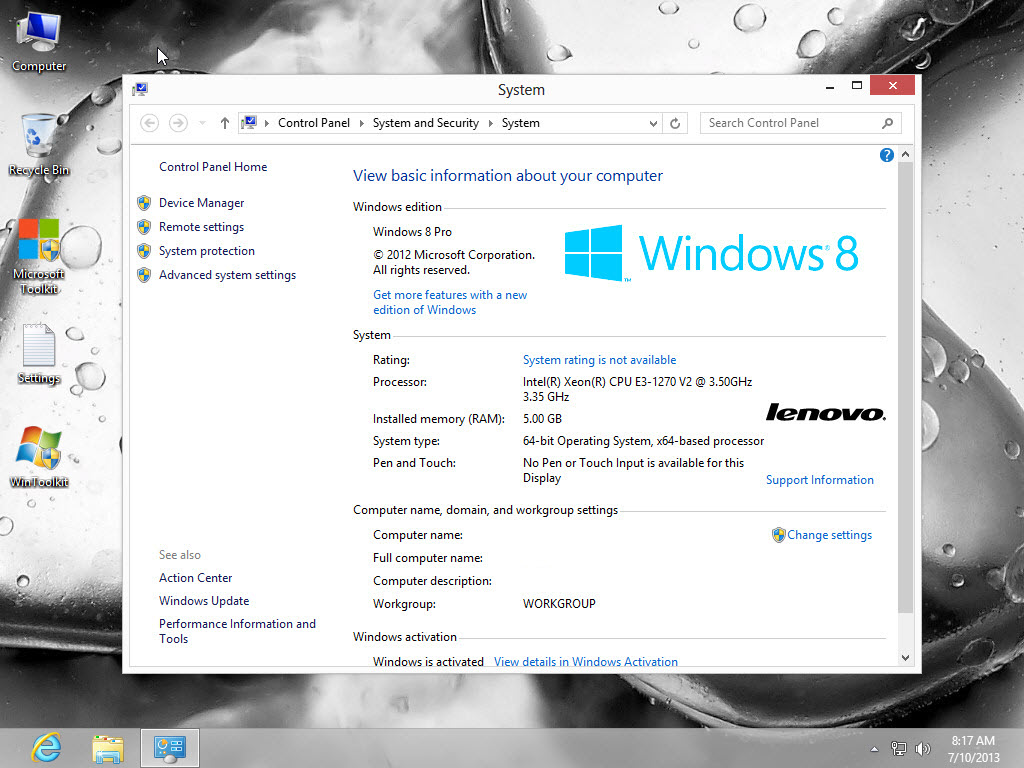 5 - Windows 8 Pro Preactivado Lenovo English & Español