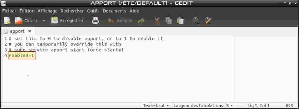 /etc/default/apport /etc/default/apport