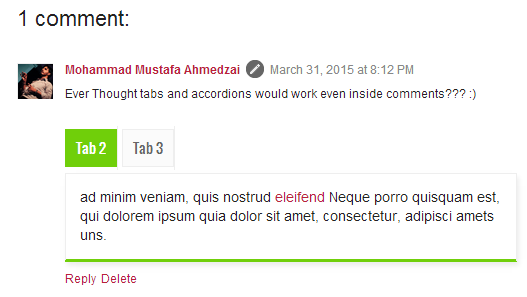 tabs inserted inside blog comments