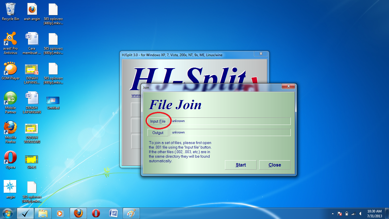 Input HJSplite Input HJSplite