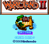 Tela de título do jogo Wario Land II