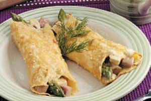Asparagus Chicken Crepes