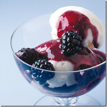 Blackberry & Brandy Liqueur Over Ice Cream