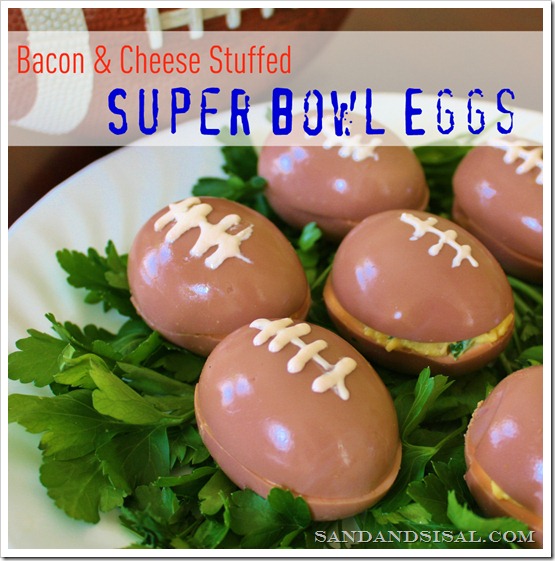 Super Bowl Eggs - Bacon & Cheese Stuffed