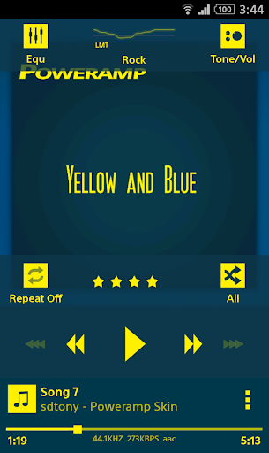 免費下載音樂APP|Poweramp Yellow and Blue Skin app開箱文|APP開箱王