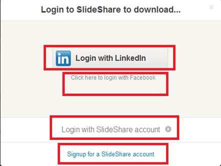 การล็อกอินเข้าใช้งานบริการ slideshare