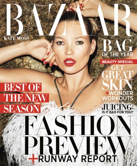 Kate Moss on Harper's Bazaar June-July 2012 cover