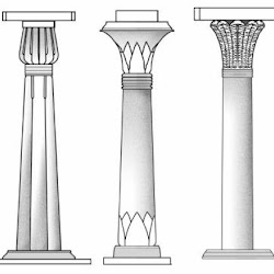 15 - Tipos de columnas egipcias (lotiforme, papiriforme y palmiforme)
