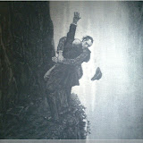 Zeichnung des Kampfes Holmes-Moriarty