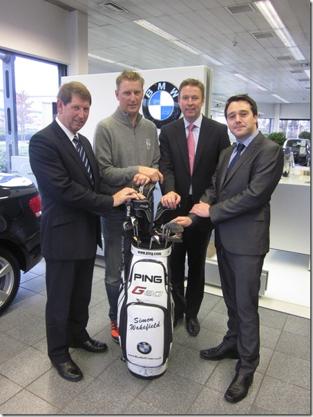 Blue Bell Crewe Dealer Principal Barry Holt, Pro golfer Simon Wakefield, Blue Bell Sales Executive Anthony Preston and Service Manager Phil Smith 2