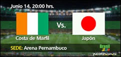 Costa de Marfil vs Japón, Copa del Mundo 2014