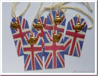 Union Flag Gift tags with teapot