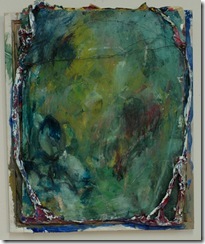 John Luna - Sign_front - Oil. beeswax. chalk pastel. graphite and metal wire on Masonite panel mounted on papier mache with woo