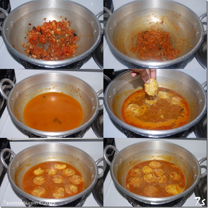 Omelette kuzhambu process