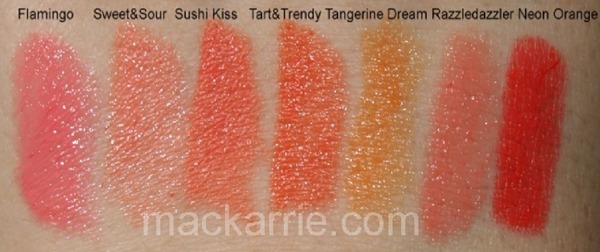 Mackarrie Beauty Style Blog Mac All About Orange Lipstick Swatches Review