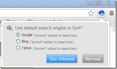 BitTorrent Surf indicare motore di ricerca torrent