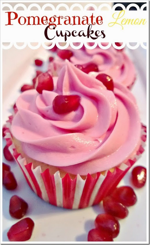 pomegranate lemon cupcakes