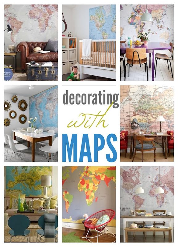 Decorating with giant wall map murals
