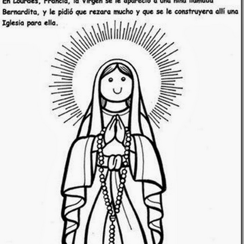 Dibujos de la Virgen de Lourdes para colorear