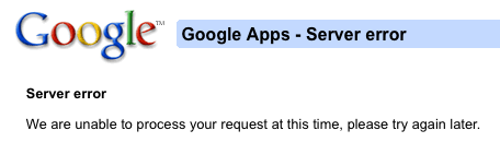Google Apps Error