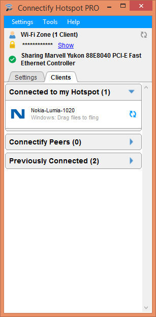 Connected clients to Connectify Hotspot (www.kunal-chowdhury.com)