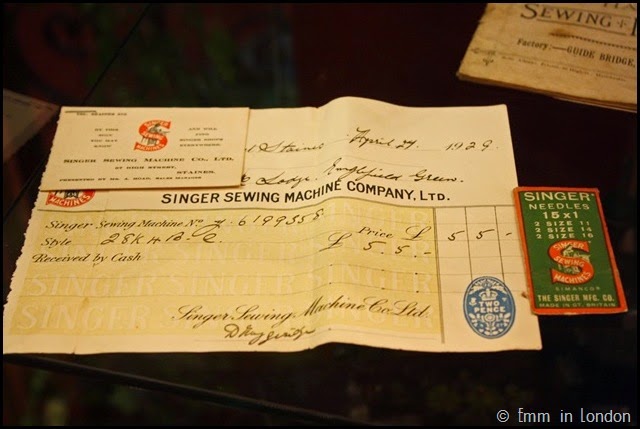 London Sewing Machine Museum vintage receipt