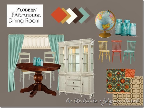 gray turquoise dining room