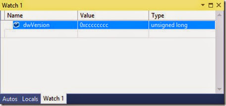 dwVersion in hexadecimal display dwVersion in hexadecimal display