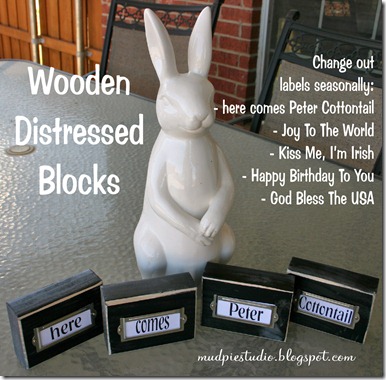 Wooden Distressed Blocks from mudpiereviews.blogspot.com
