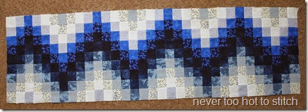 2014 blue Bargello top completed