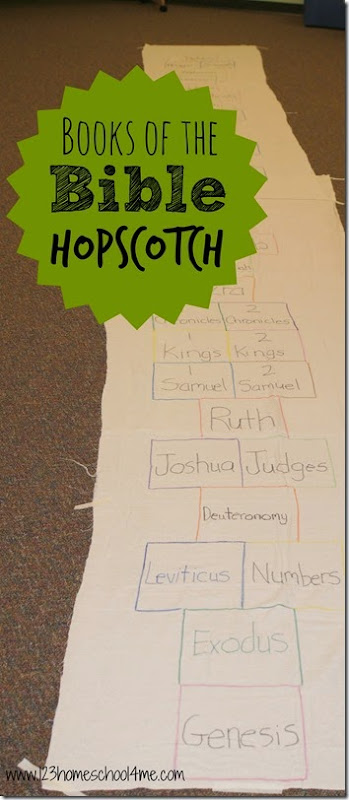 Books of the Bible Hopscotch - This is such a fun, clever and active way for kids to practice the books of the bible! Great for Sunday School Lessons for 1st grade, 2nd grade, 3rd grade kids. Books of the Bible Hopscotch - This is such a fun, clever and active way for kids to practice the books of the bible! Great for Sunday School Lessons for 1st grade, 2nd grade, 3rd grade kids.