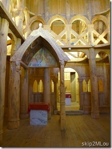 Aug 28, 2012: Interior of the stave church