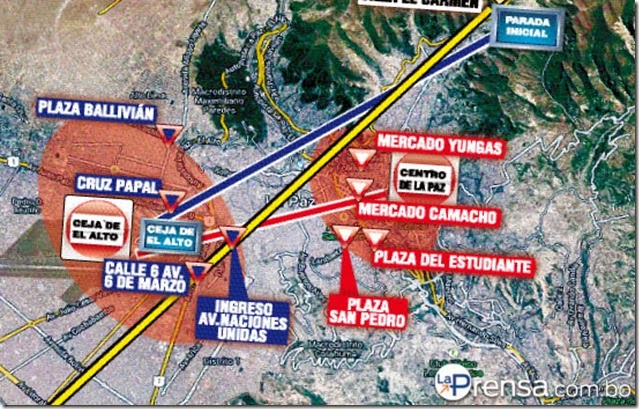 Desde febrero rigen nuevas tarifas del transporte entre La Paz y El Alto, desde 2.50 hasta 4 bolivianos