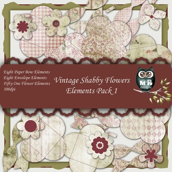 Vintage Shabby Flowers Elements Front Sheet Pack 1