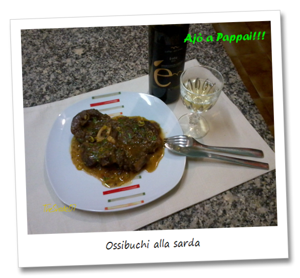 Immagine del set fotografico del piatto ossibuchi alla sarda con la collaborazione