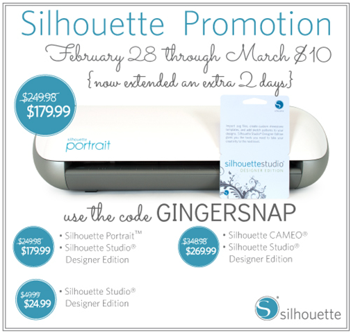 #silhouette use code GINGERSNAP