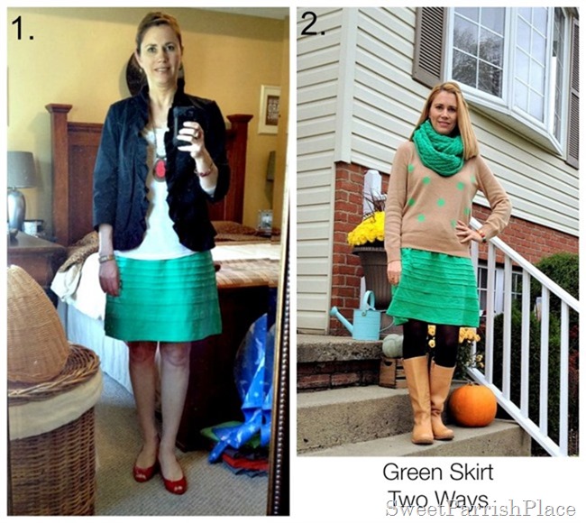 green skirt two ways
