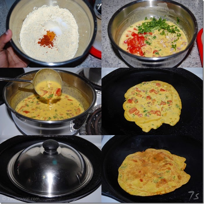 Tomato omelette process