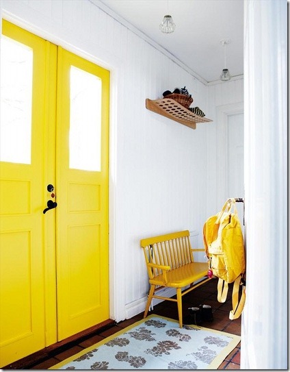 yellow interior door via a design story