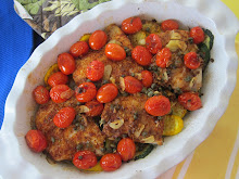 Ocean Perch Baked with Cherry Tomatoes and Summer Squash