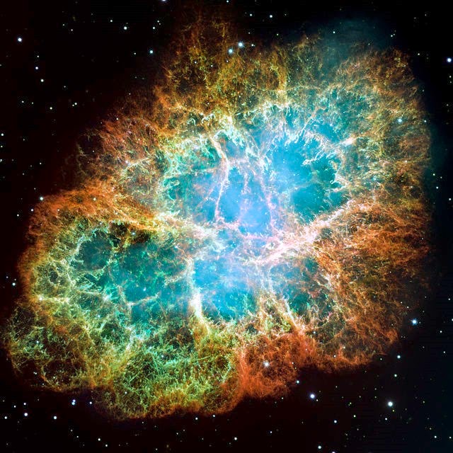 mosaico da nebulosa do caranguejo remanecente de uma supernova