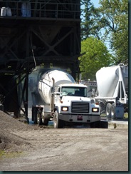 cement truck filling up