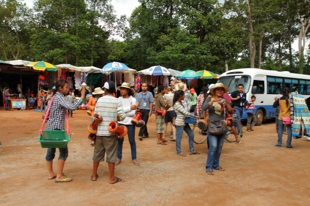 Hawkers of Angkor selling all kinds of souvenirs to tourists
